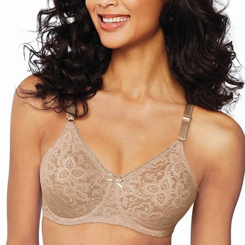 Bali 3432 Lace 'N Smooth Underwire Full Coverage Bra Size 36D New